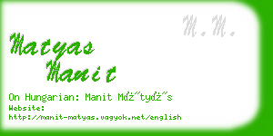 matyas manit business card